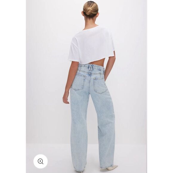 Good American 90’s relaxed destroyed distressed jeans - Picture 2 of 6